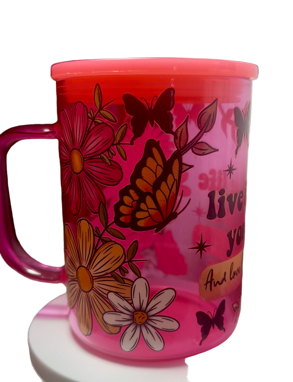 Pink Glass Mug