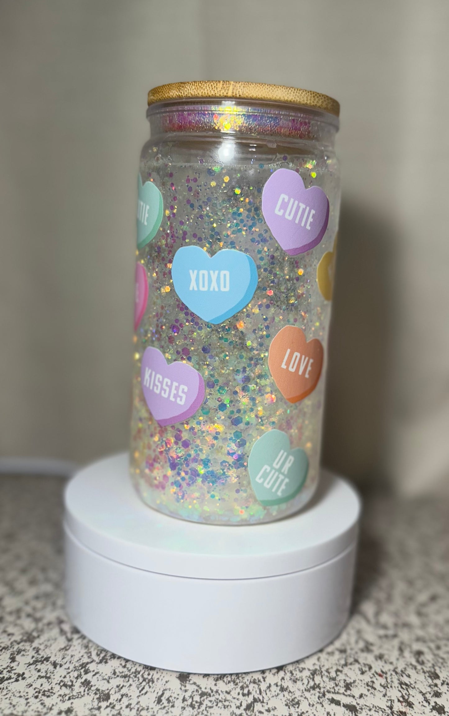 Candy Hearts Snow Globe