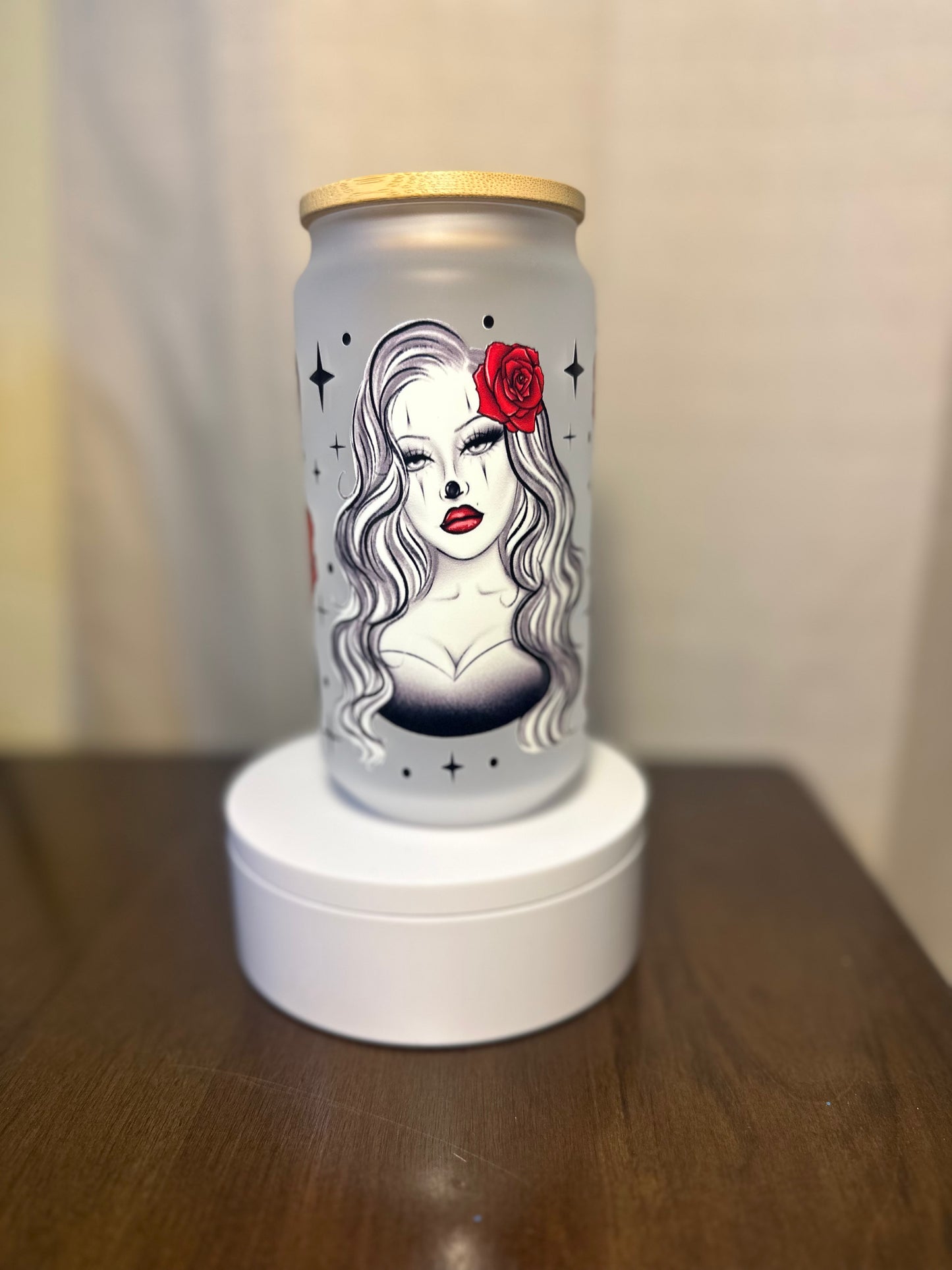 Clown Girl glass tumbler